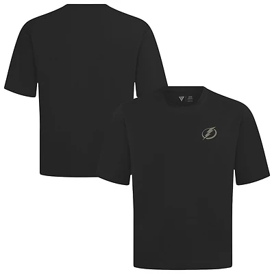 Men's Levelwear  Black Tampa Bay Lightning Copper Oversized Luxe Signature Knit T-Shirt