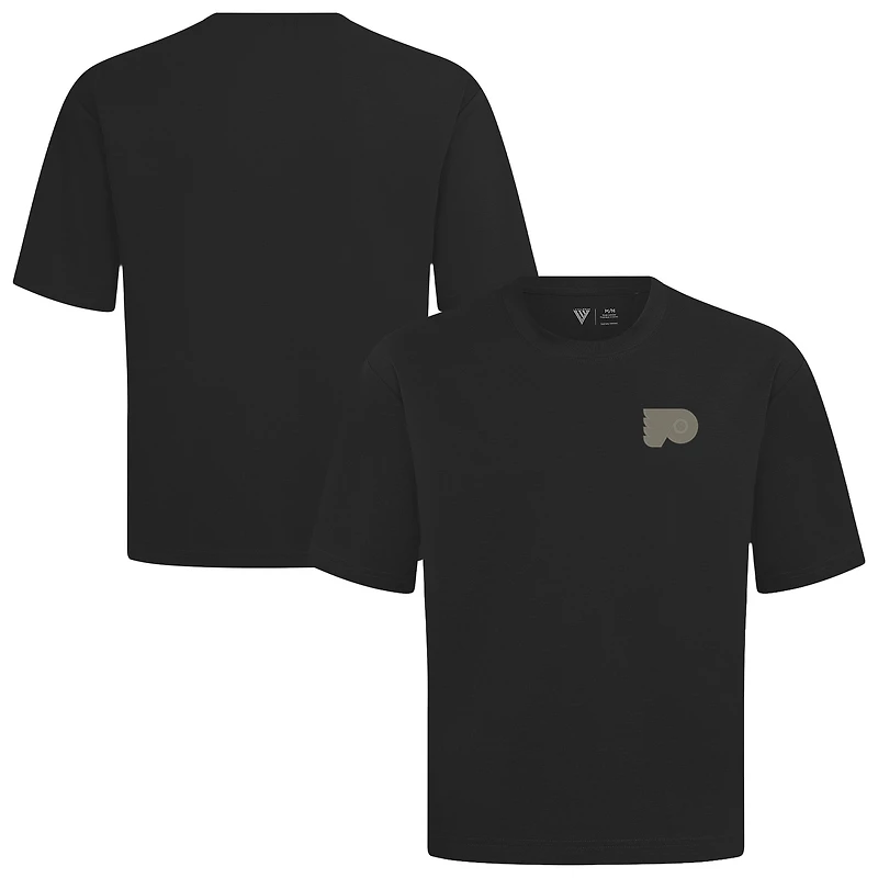 Men's Levelwear Black Philadelphia Flyers Copper Oversized Luxe Signature Knit T-Shirt