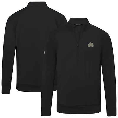 Men's Levelwear Black Colorado Avalanche Copper Upright Quarter-Zip Pullover