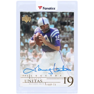 Johnny Unitas Indianapolis Colts Autographed 2001 Upper Deck Legends #JU Card