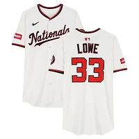 Nathaniel Lowe Washington Nationals Game-Used #33 White Jersey Worn During Games Played on April 22 and 28, and May 11, 2025