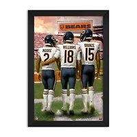 D.J. Moore, Caleb Williams & Rome Odunze Chicago Bears Framed Three-Player Art Print