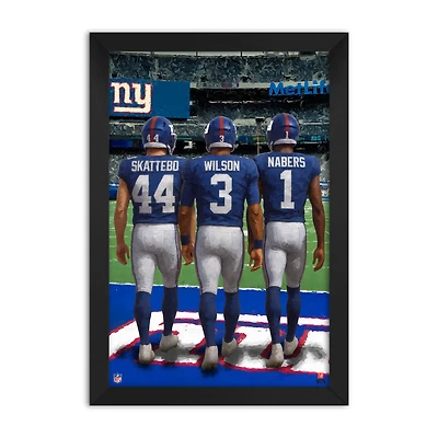 Cam Skattebo, Russell Wilson & Malik Nabers New York Giants Framed Three-Player Art Print