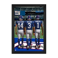 Cam Skattebo, Russell Wilson & Malik Nabers New York Giants Framed Three-Player Art Print