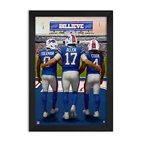 Keon Coleman, Josh Allen & James Cook Buffalo Bills Framed Three-Player Art Print