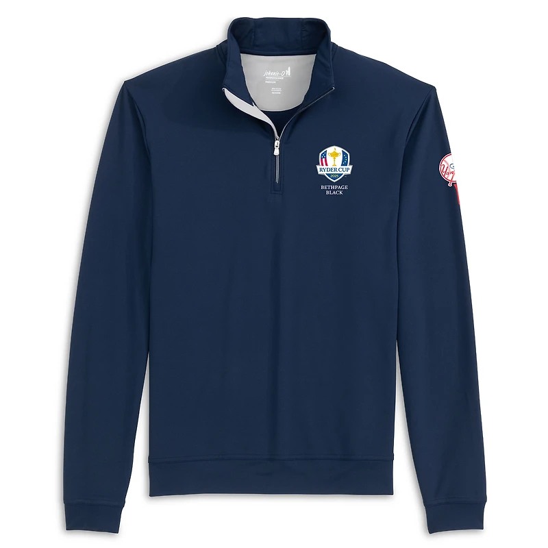 Men's johnnie-O Navy New York Yankees 2025 Ryder Cup Motion Performance Quarter-Zip Pullover