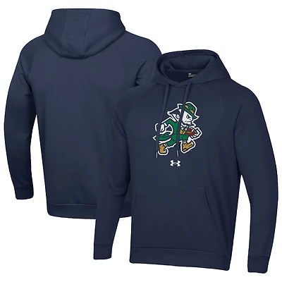 Men's Under Armour Navy Notre Dame Fighting Irish Leprechaun Rival Fleece Hoodie