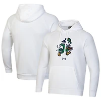 Men's Under Armour White Notre Dame Fighting Irish Leprechaun Rival Fleece Hoodie