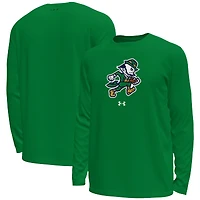 Men's Under Armour Kelly Green Notre Dame Fighting Irish Leprechaun HeatGear Long Sleeve T-Shirt