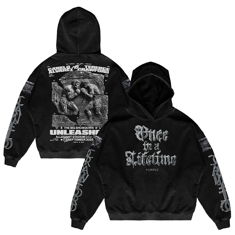 Canelo vs. Crawford Men's Purple Brand Black Once A Lifetime Event Hoodie