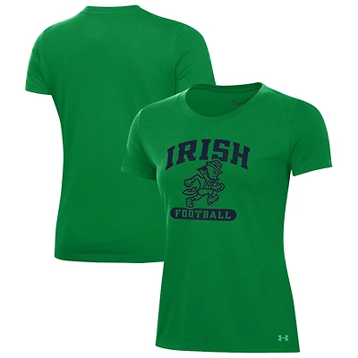 Women's Under Armour Kelly Green Notre Dame Fighting Irish Leprechaun HeatGear T-Shirt