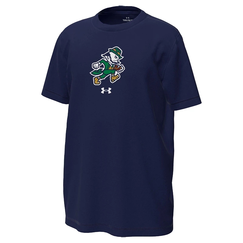 Youth Under Armour Navy Notre Dame Fighting Irish Leprechaun Tech Stretch T-Shirt