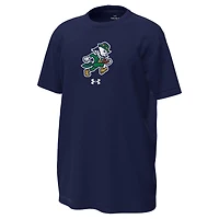 Youth Under Armour Navy Notre Dame Fighting Irish Leprechaun Tech Stretch T-Shirt