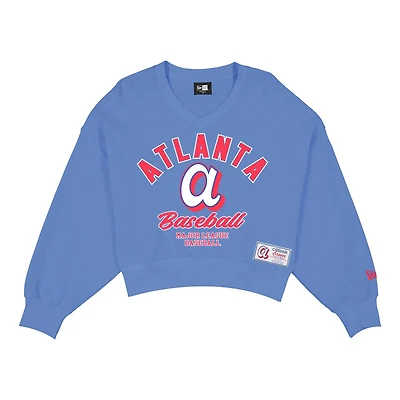 Women's New Era Blue Atlanta Braves 2026 City Connect V-Neck Sweatshirt