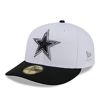 Men's New Era  White/Black Dallas Cowboys 2026 NFL Draft Pre-Curved 59FIFTY Fitted Hat