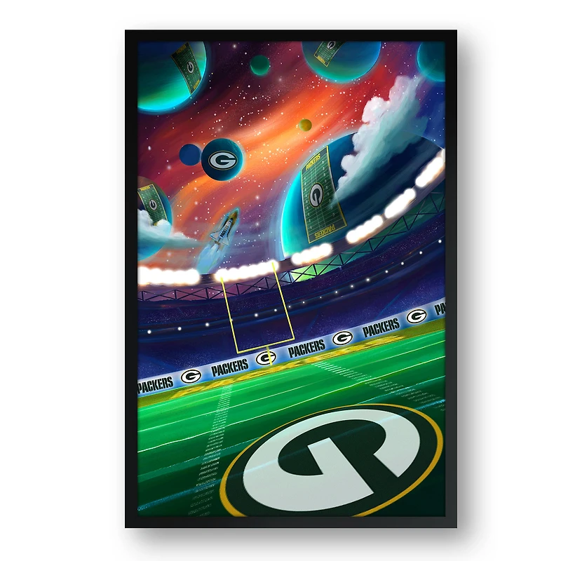 Green Bay Packers Galaxy Print Framed Art