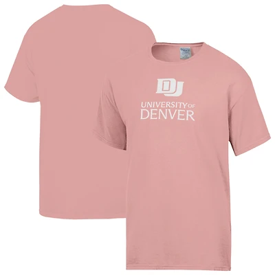 Men's ComfortWash Pink Denver Pioneers Distressed T-Shirt