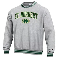 Men's Champion Gray St. Norbert Green Knights Reverse Weave Yarn Dye Sweatshirt