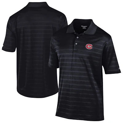 Men's Champion Black St. Cloud State Huskies Relaxed Fit Textured Solid Polo