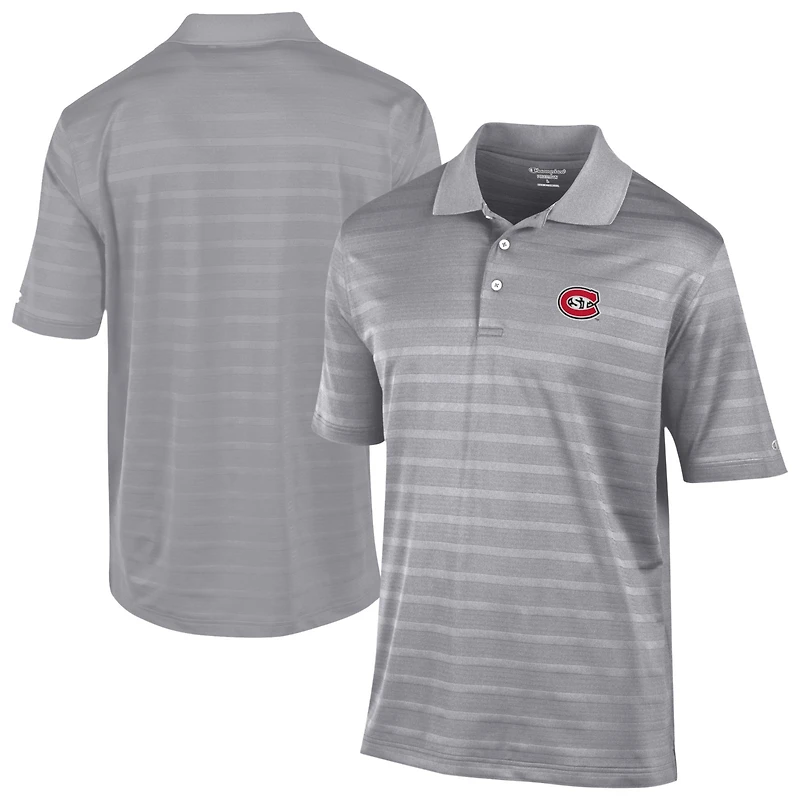Men's Champion Gray St. Cloud State Huskies Relaxed Fit Textured Solid Polo