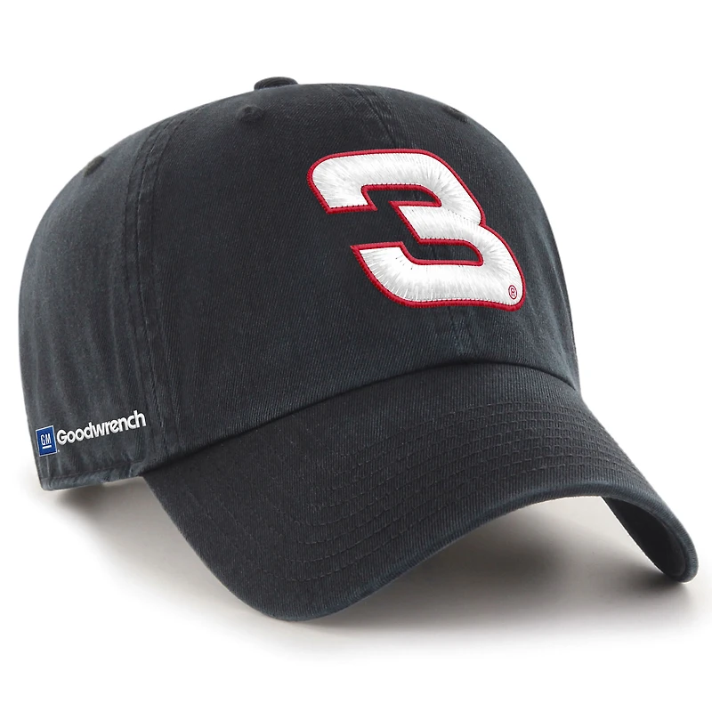 Men's '47 #3 Black Richard Childress Racing Clean Up Adjustable Hat