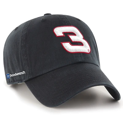 Men's '47 #3 Black Richard Childress Racing Clean Up Adjustable Hat