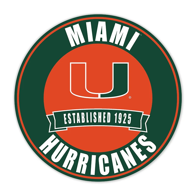 Miami Hurricanes 24" Circle with Banner