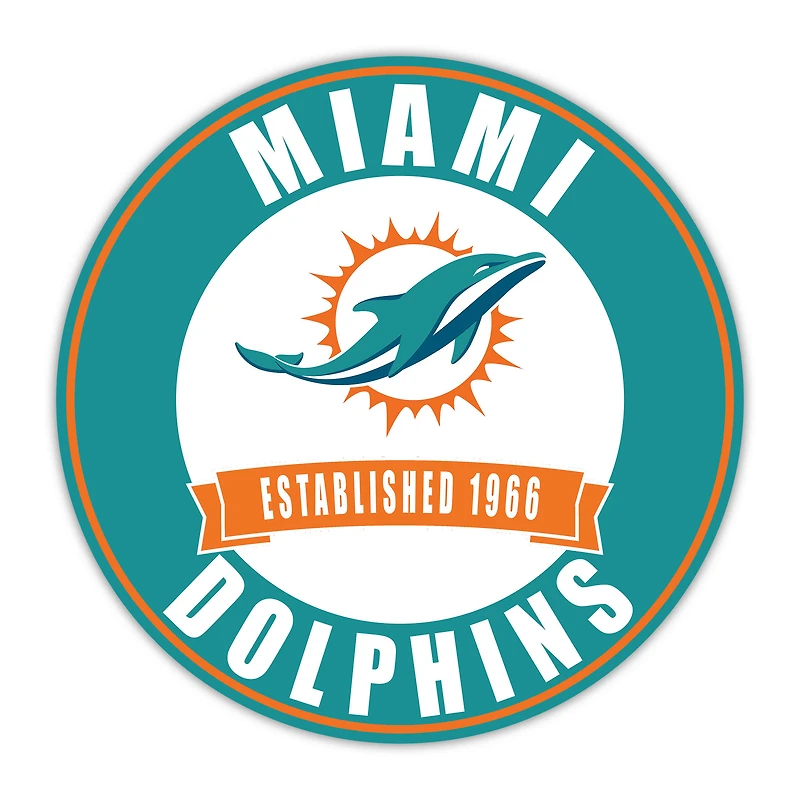 Miami Dolphins 24" Circle with Banner