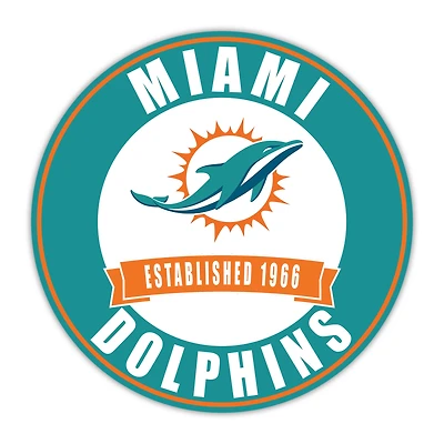 Miami Dolphins 24" Circle with Banner
