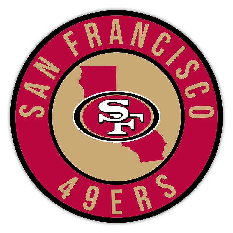 San Francisco 49ers 12" State Circle Sign