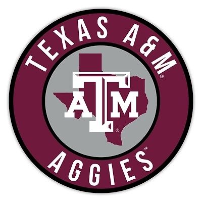 Texas A&M Aggies 12" State Circle Sign