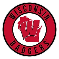 Wisconsin Badgers 12" State Circle Sign