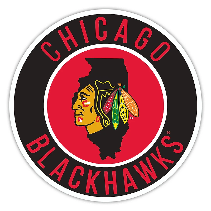 Chicago Blackhawks 12" State Circle Sign