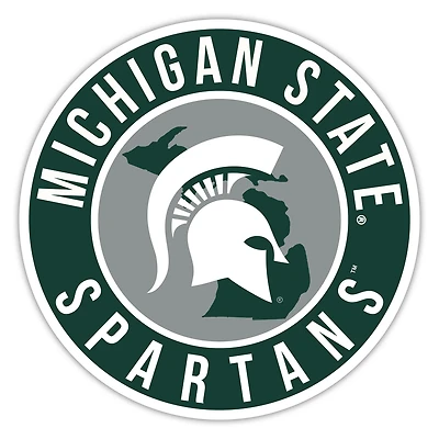 Michigan State Spartans 12" State Circle Sign