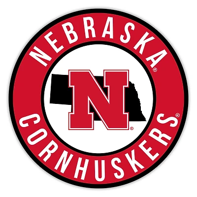 Nebraska Huskers 12" State Circle Sign