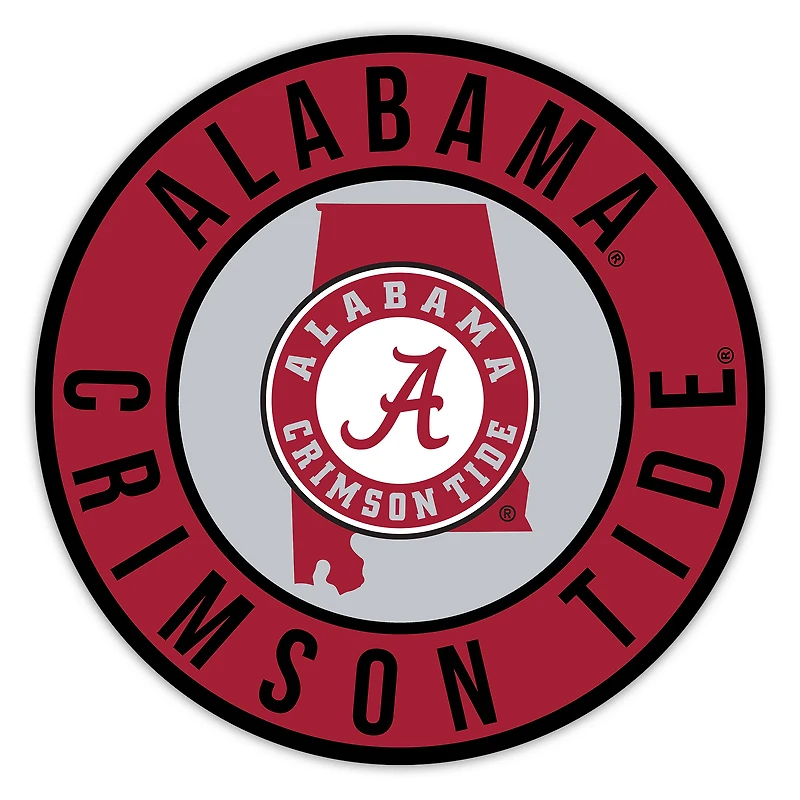 Alabama Crimson Tide 12" State Circle Sign