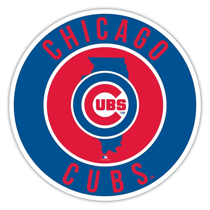 Chicago Cubs 12" State Circle Sign
