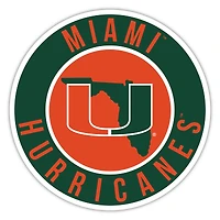 Miami Hurricanes 12" State Circle Sign