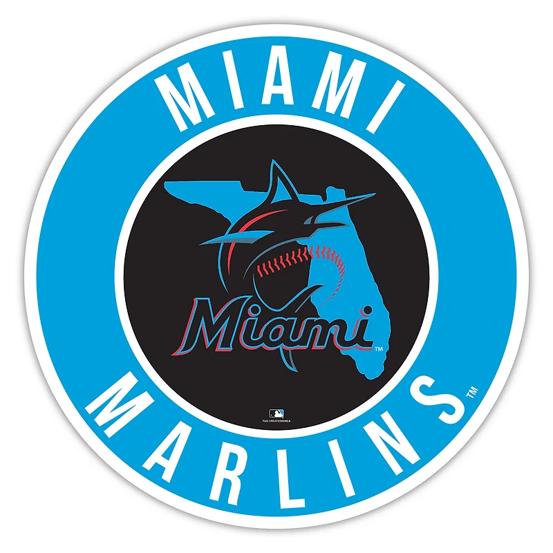 Miami Marlins 12" State Circle Sign