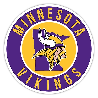 Minnesota Vikings 12" State Circle Sign