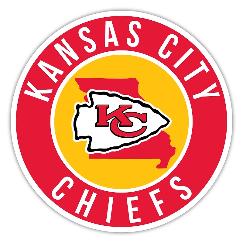 Kansas City Chiefs 12" State Circle Sign