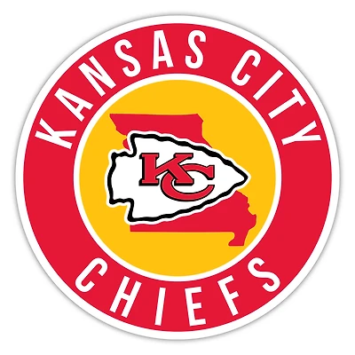 Kansas City Chiefs 12" State Circle Sign