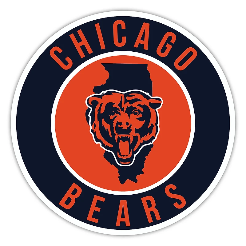 Chicago Bears 12" State Circle Sign