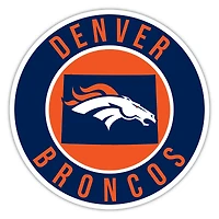 Denver Broncos 12" State Circle Sign