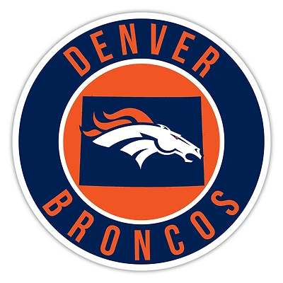 Denver Broncos 12" State Circle Sign