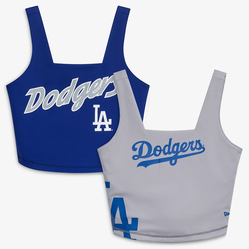 Women's New Era Royal Los Angeles Dodgers Reversible Cropped Sport Classics Tank Top