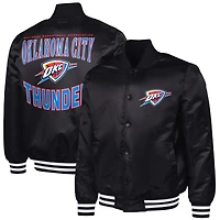 Men's G-III Sports by Carl Banks Black Oklahoma City Thunder Adaptive Bold Logo Satin Varsity Jacket