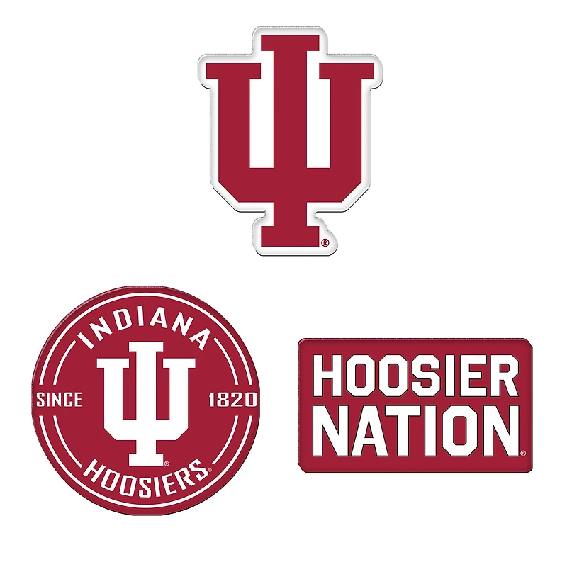 WinCraft  Indiana Hoosiers 3-Pack Premium Fridge Magnet Set