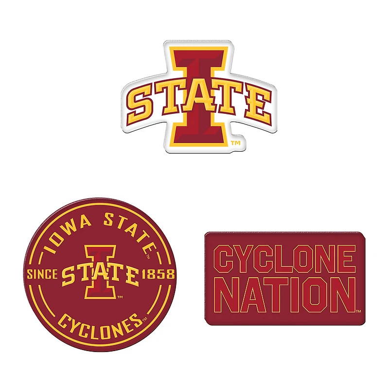WinCraft  Iowa State Cyclones 3-Pack Premium Fridge Magnet Set