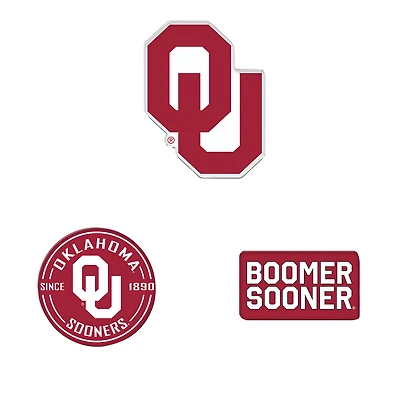 WinCraft  Oklahoma Sooners 3-Pack Premium Fridge Magnet Set